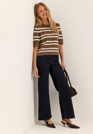 Vmsilje 2/4 O-NCK OVERSIZE PULLOVER Beige