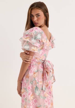 Yasflorina Ss Ankle Dress Pink