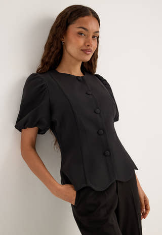 Shaped Blouse Black