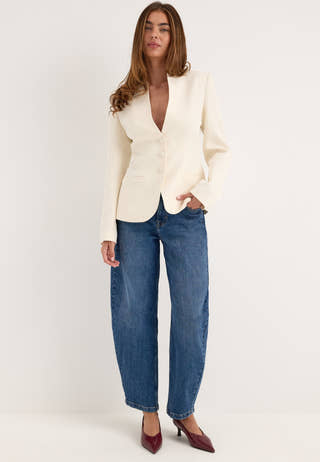 Shaped Blazer White