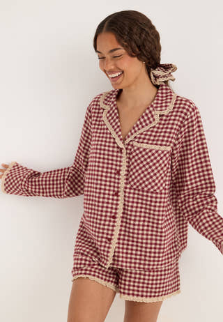 Flannel Pajama Shirt Patterned