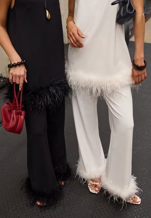 Feather-Hem Trousers