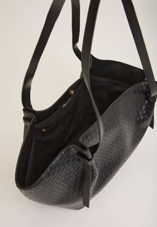 Braided Tote Bag Black