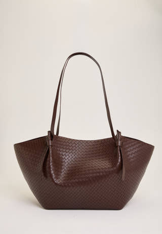 Braided Tote Bag Brown