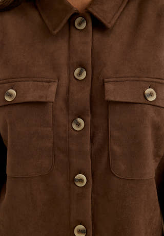 Pcrakel Brushed Shacket Brown