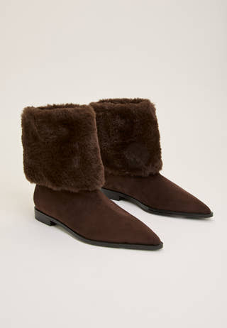 Faux Fur Boot Brown
