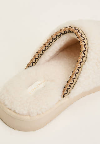 Teddy Slipper White