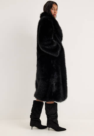 Slouchy Faux Suede Boot Black