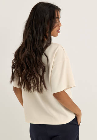 Vitelana O-neck 2/4 SWEAT T SH Beige