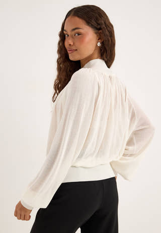 Button Knitted Top White