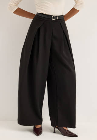 Onlyasmine Mw Pleat Barrel Pan Black