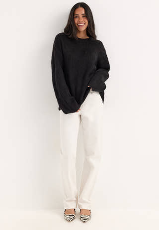 Objharry L/S LO KNIT PULLOVER Black