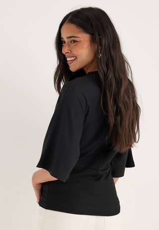 Funnel Neck Top Black