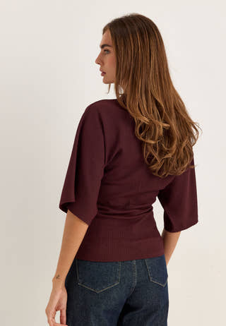 Funnel Neck Top Red