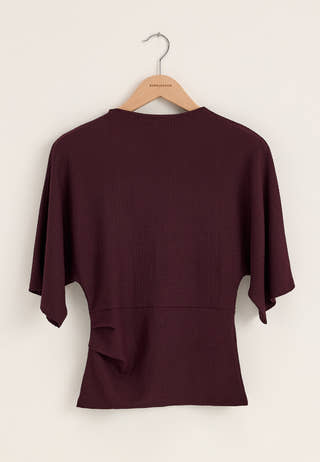 Funnel Neck Top Red