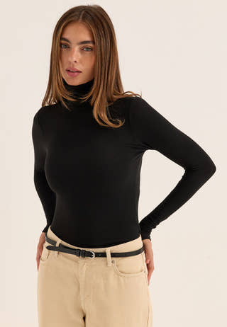 Onlglamour L/S ROLL-NECK TOP R Black