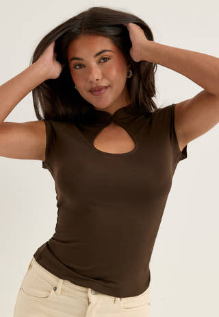 Keyhole Top Brown