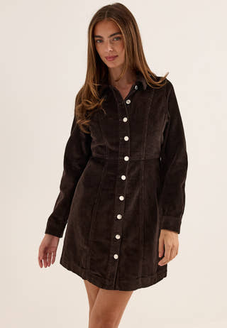 Vmdaisy Ls Short Cord Dress Brown