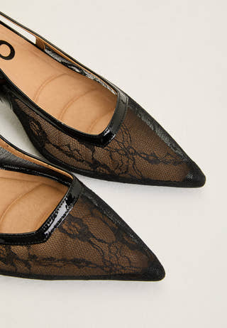 Biamaralyn Slingback Mesh Black