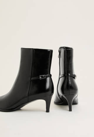 Biaabbie Buckle Zip Boot Faux Leather Black