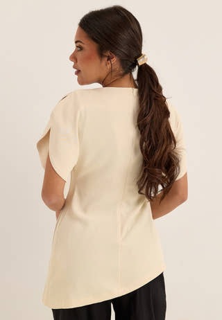 Rounded Sleeve Blouse White