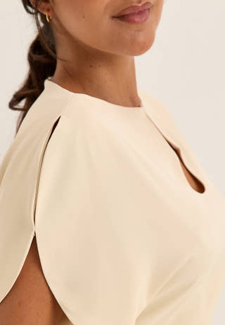 Rounded Sleeve Blouse White