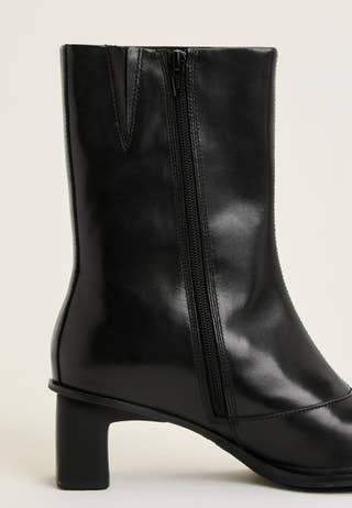 Elvina Leather Boot Black