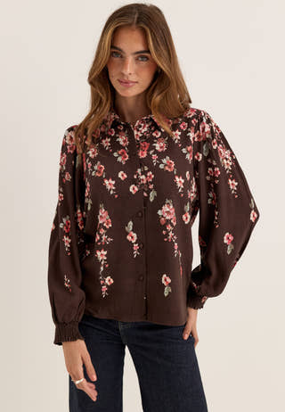 Vielma Bai L/S SHIRT Brown