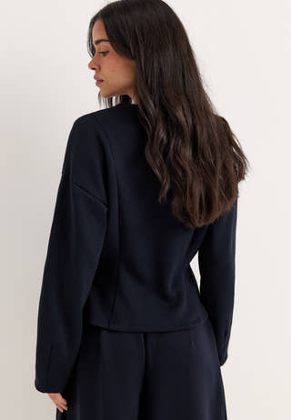 Visiffi V-neck L/S SWEAT CARDIGAN Blue
