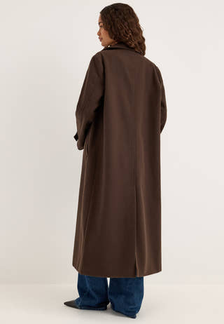 Vifemke L/S BUTTON LONG COAT Brown