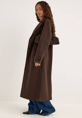 Vifemke L/S BUTTON LONG COAT Brown