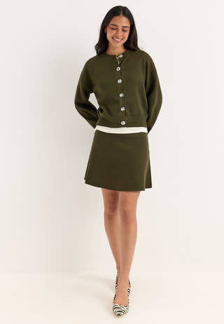 Vmnoella Ls O-neck Cardigan Green