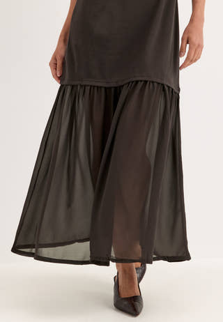 Vmbrenda 2/4 O-NECK ANKLE DRESS Brown