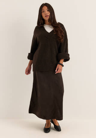 Vmkatty H/W 7/8 SKIRT Brown