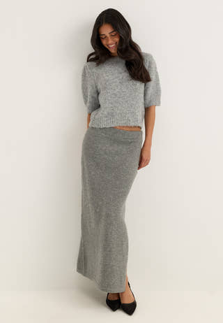 Pcsally Mw Ankle Skirt Grey