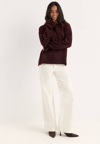 Pcsally Ls Frill Cuff Knit Red