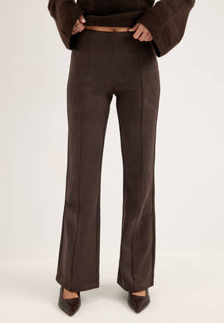 Onlabena Mw Faux Suede Flare Leggings Brown