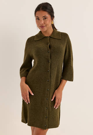 Onlalivia 2/4 COLLAR DRESS KNT Beige
