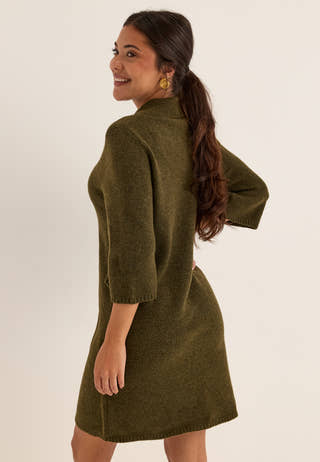 Onlalivia 2/4 COLLAR DRESS KNT Beige