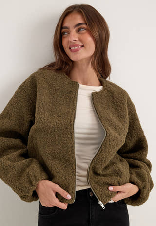 Pcalison Balloon Bomber Jacket Green