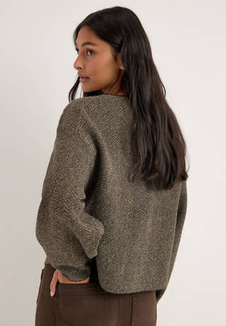 Pcanglica Ls Knit Shacket Silver