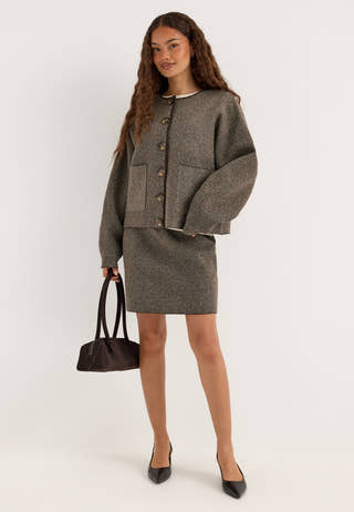 Pcanglica Ls Knit Shacket Silver