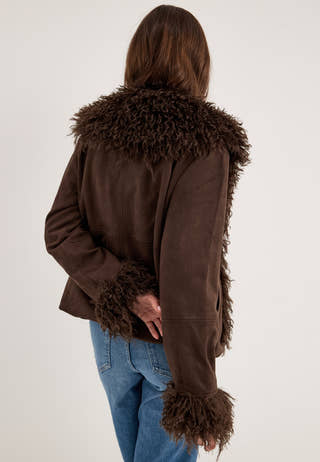 Pcnanna Brushed Short Jacket Brown