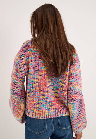 Pcajla Ls Oversized O-neck Knit Pink