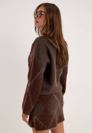 Yasargy Ls Mohair Blend Knit Pullover Patterned