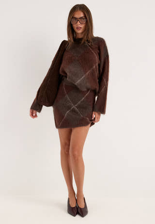 Yasargy Ls Mohair Blend Knit Pullover Patterned