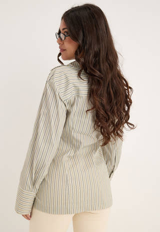 Yasalisa Ls Long Wrap Shirt Green