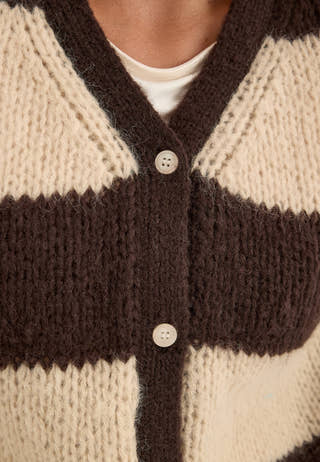Vmmaybe Ls V-neck Button Cardigan Brown