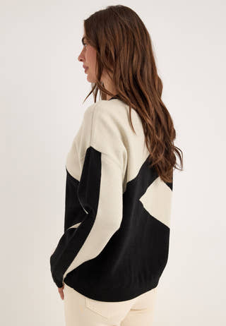 Objray O-neck L/S RE KNIT PULLOVER Black