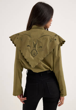 Objesta L/S OZ SCARF SHIRT Green